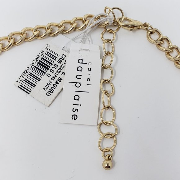 Carol Dauplaise Gold Tone Chainmail Necklace New - Picture 4 of 6